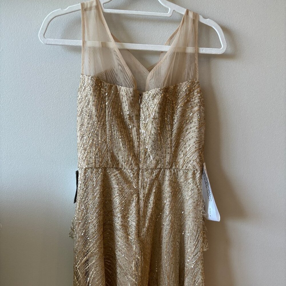 NWT Gold Semiformal dress